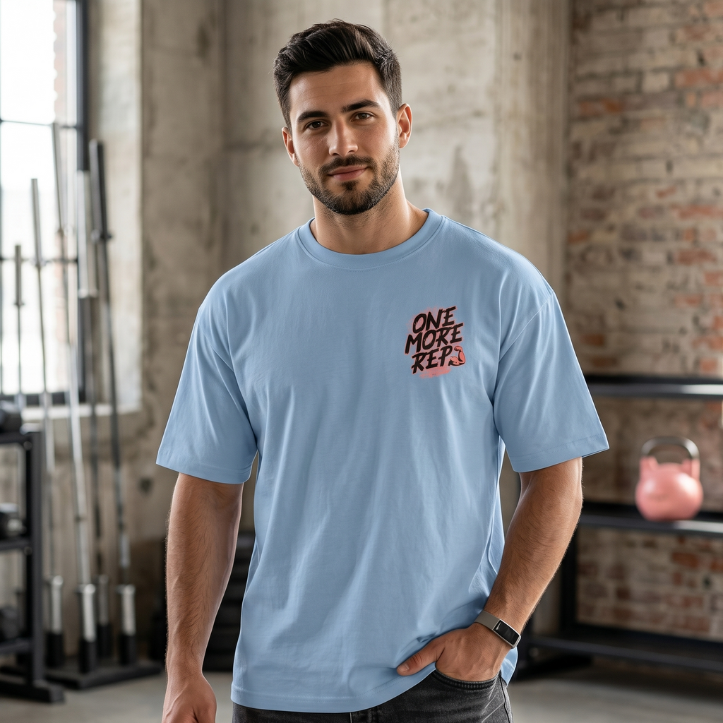 The Iron Core: "One More Rep" Minimalist Heavyweight Oversized Tee