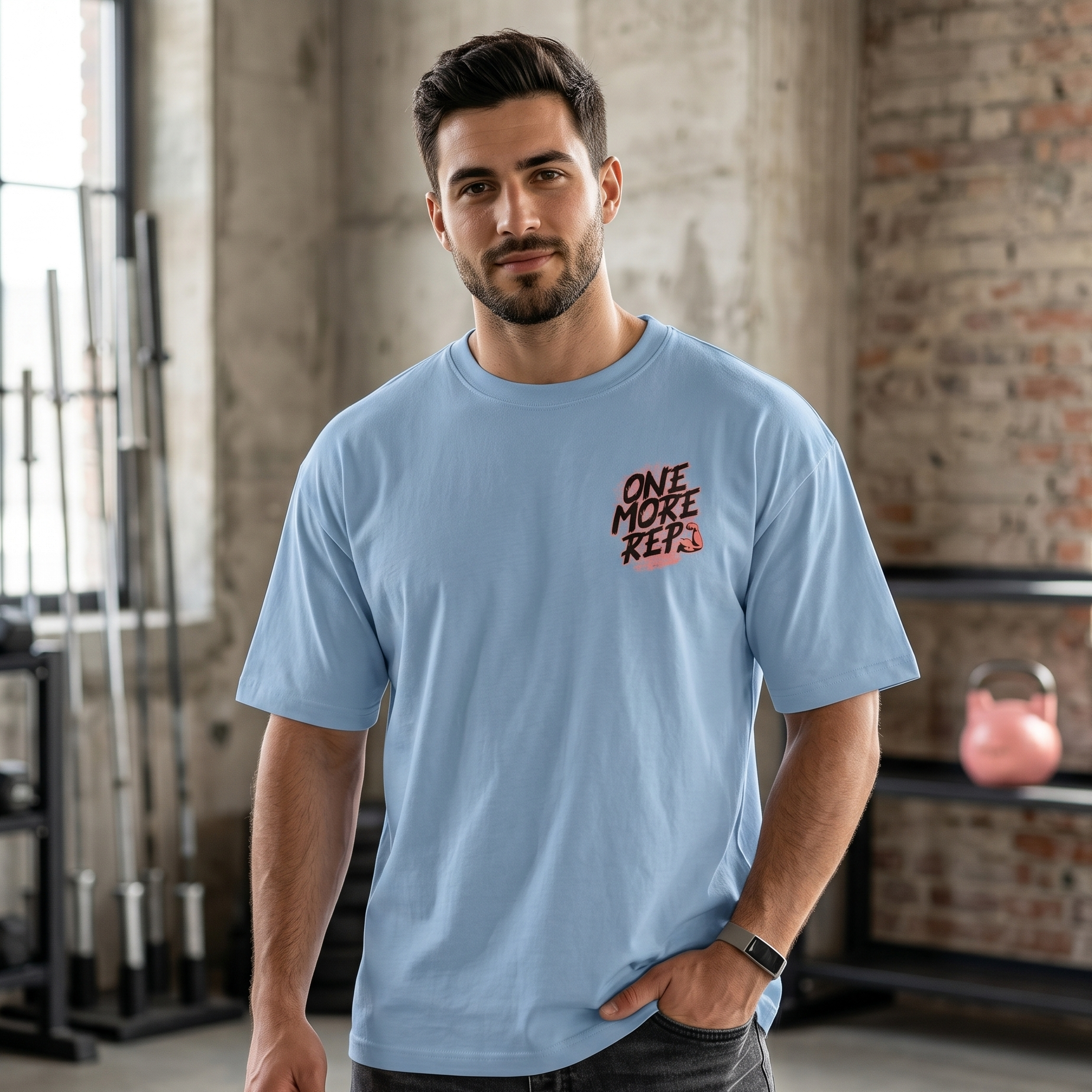 The Iron Core: "One More Rep" Minimalist Heavyweight Oversized Tee